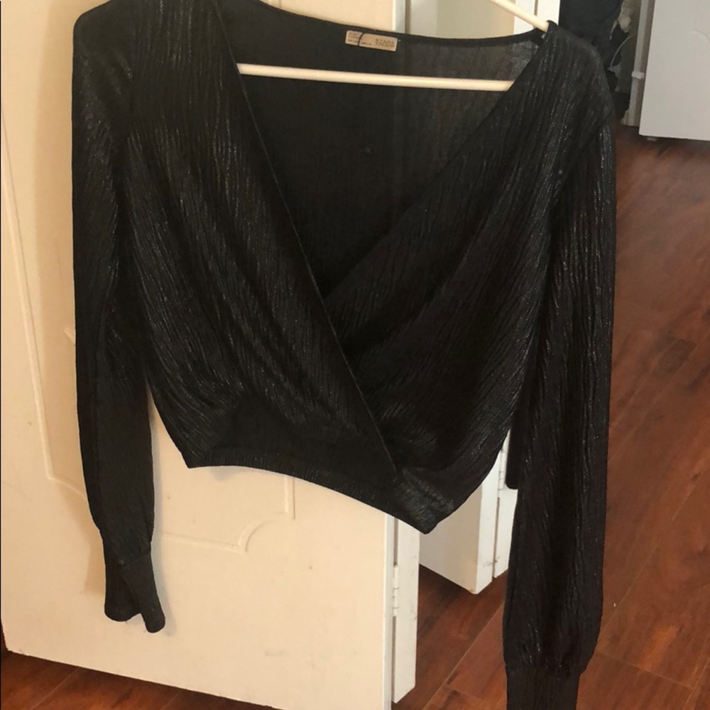 Cropped black sparkle too